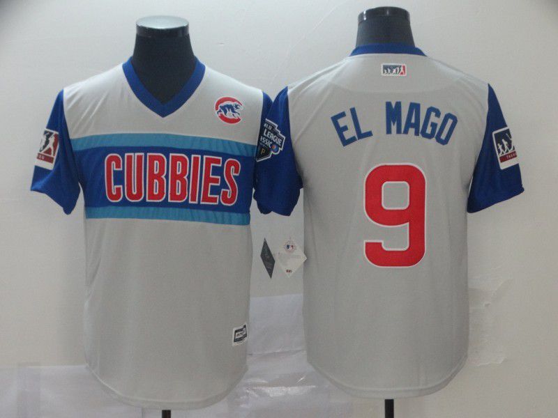 Men Chicago Cubs #9 EL Mago Grey Nickname version Game 2021 MLB Jerseys